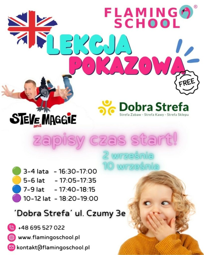 bezpłatne zajęcia pokazowe z języka angielskiegow Dobrej Strefie na Bemowie