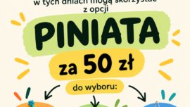 Promocja tygodnia w Dobrej Strefie na Bemowie – piniaty na urodziny dla dzieci za 50 zł. Do wyboru kapibara, Minecraft lub piłka nożna. Promocja na rezerwacje od 30 października do 8 listopada 2026 r.